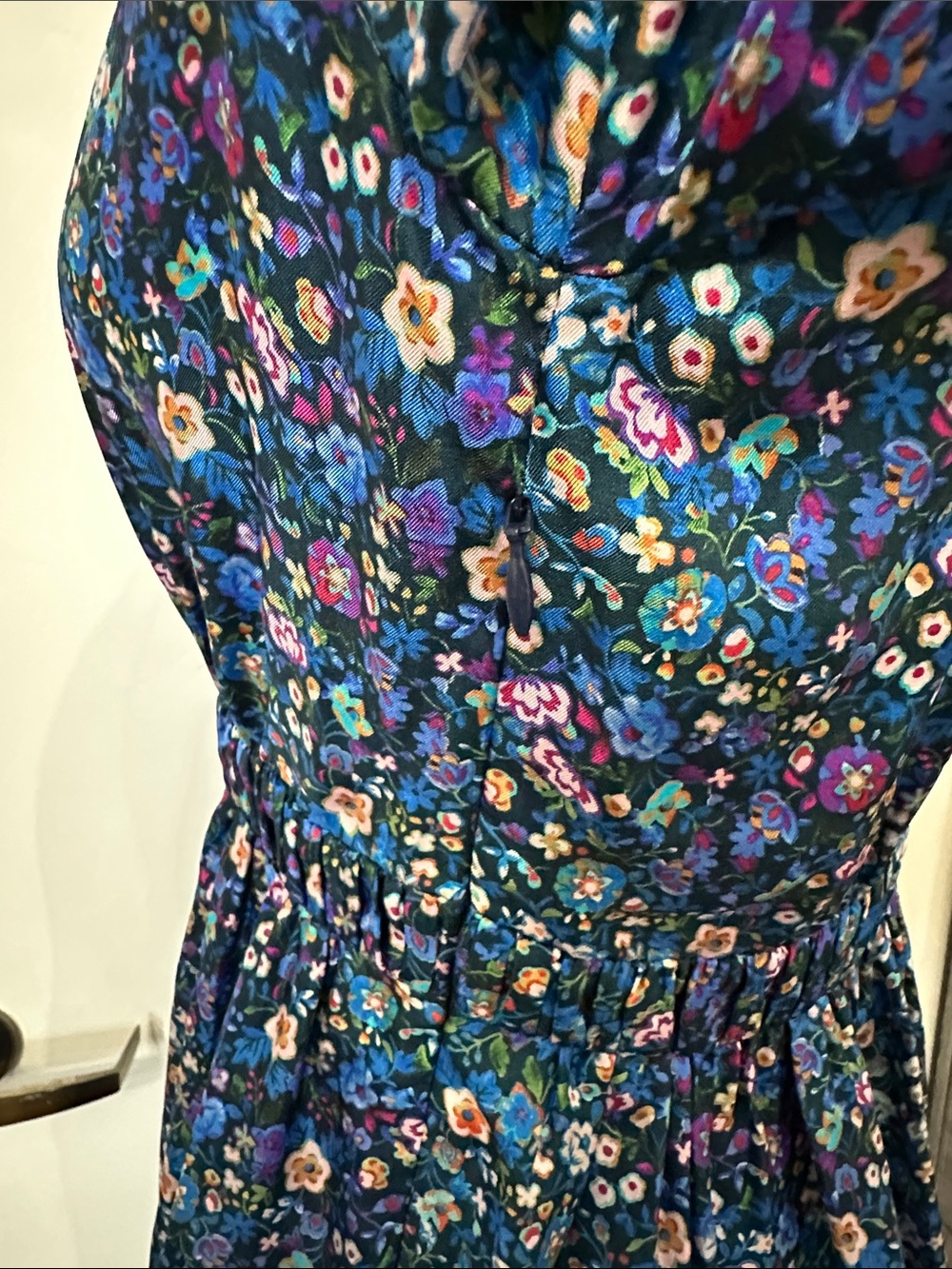 Sandro Blue Floral Maxi Dress with Puff Sleeves - Picture 8 of 14